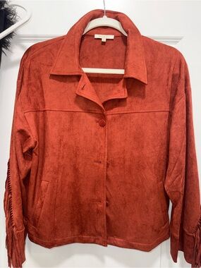 Skies Are Blue Rust Suede Fringe Jacket